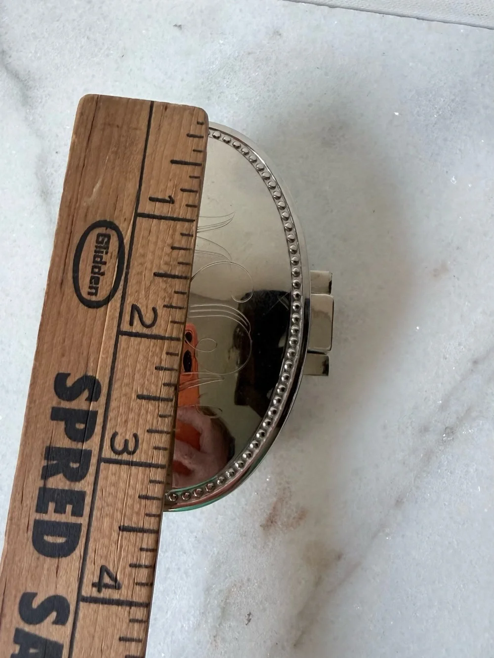 Vintage Oval Silver-tone Trinket Jewelry Box monogrammed
